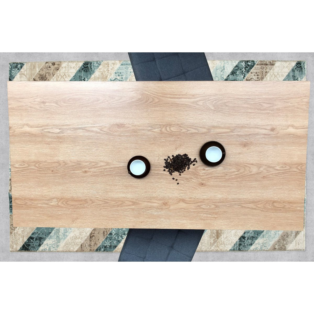 Eettafel 140x70x73 cm MDF acacia-look metaal zwart bruin