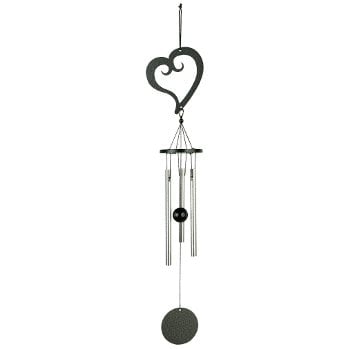 Windgong hart metaal ca 35 cm
