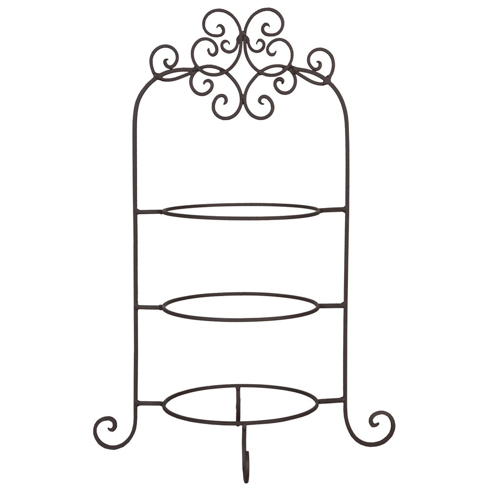 Etagère voor 3 borden 36x28x54 cm Bruin IJzer Taartplateau op Voet
