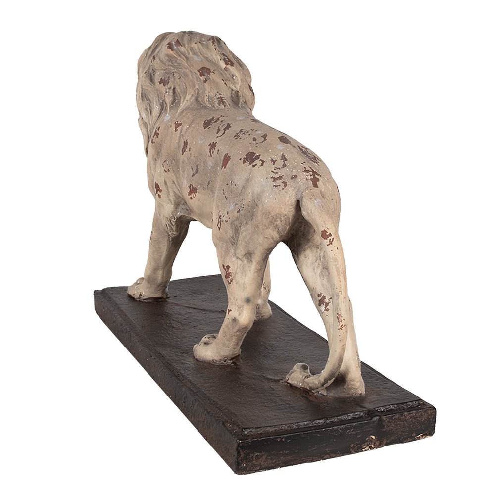 Beeld leeuw 55x23x40 cm beige bruin magnesium