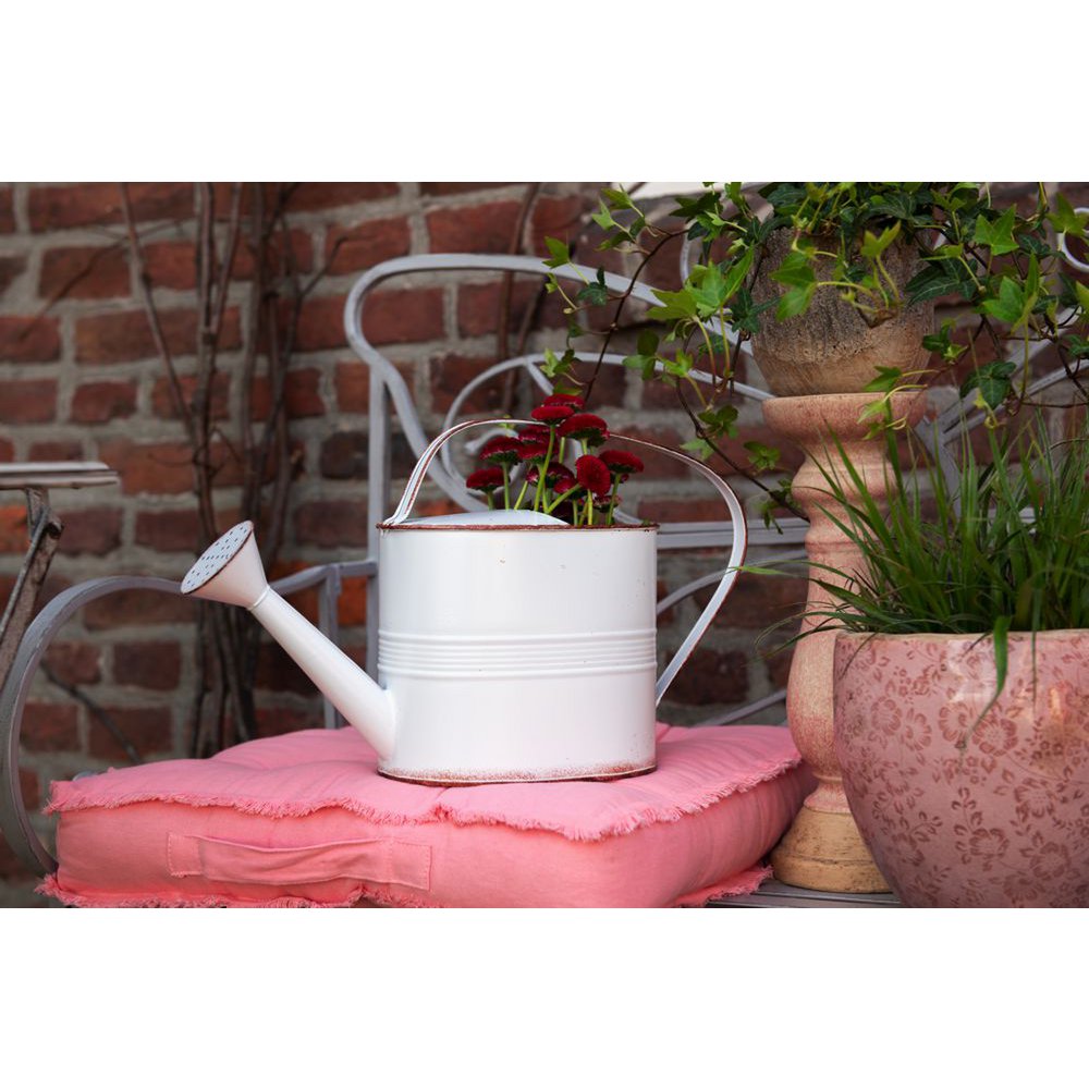 Decoratie gieter 40x14x25 cm wit metaal