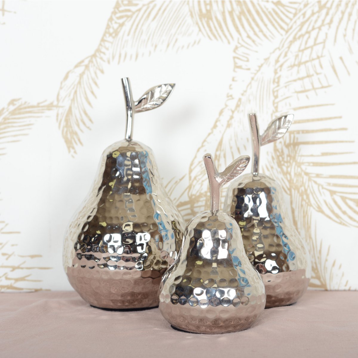 Zilveren decoratieve peer 8,5x8,5x15,5 cm