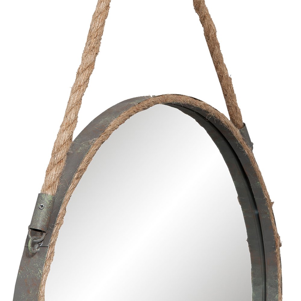 Spiegel rond Ø 47 cm grijs ijzer