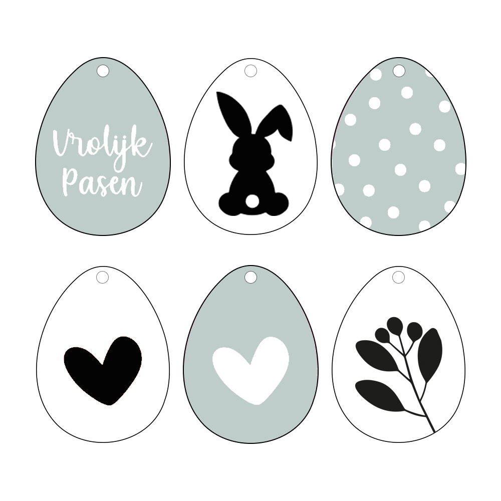 Paaseitjes mint set 6st.