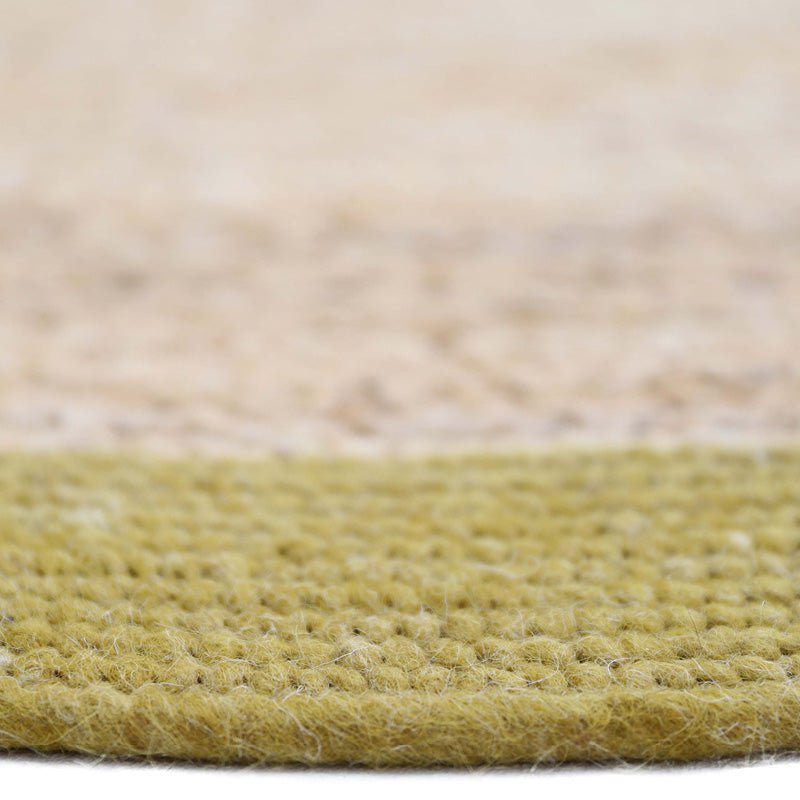 Vloerkleed jute wol katoen Ø140 cm