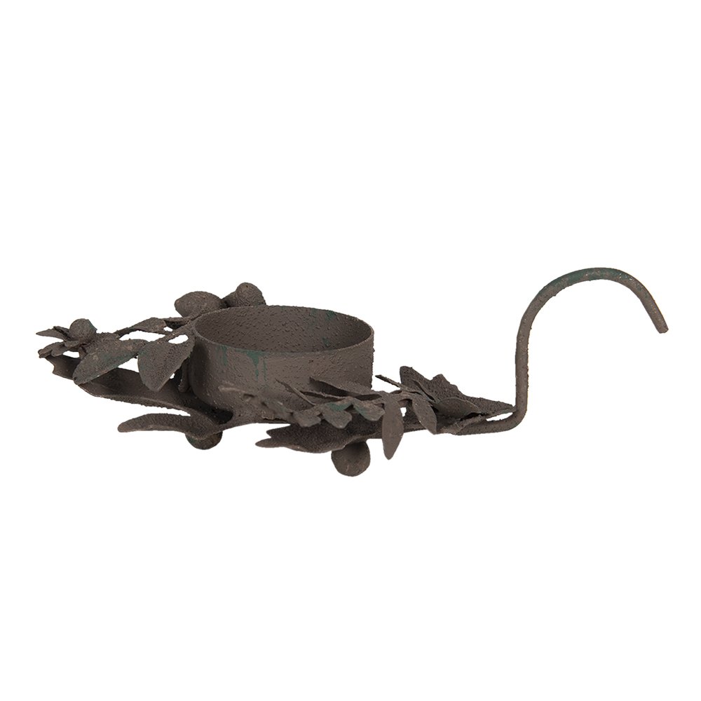 Tealight holder 13x9x3 cm Brown Iron Tealight holder