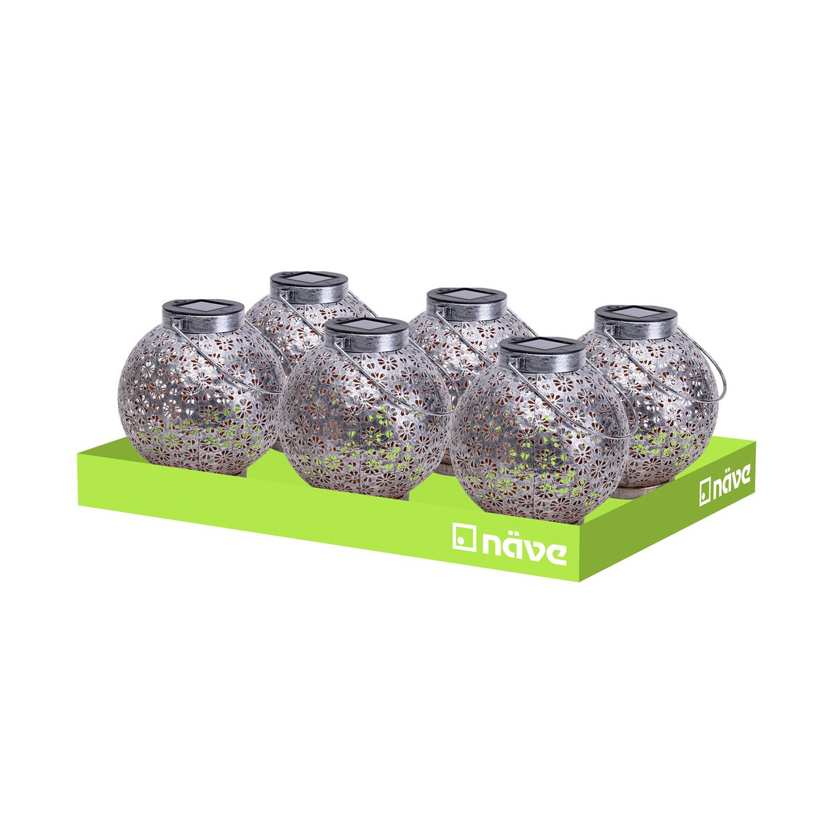 LED zonnelamp 18 cm zilver metaal