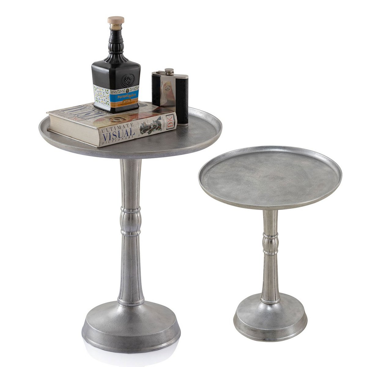 Bijzettafel rond 44 cm aluminium