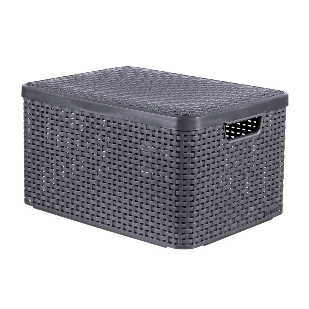 Curver Style Opbergmand Met Deksel 30L Antraciet