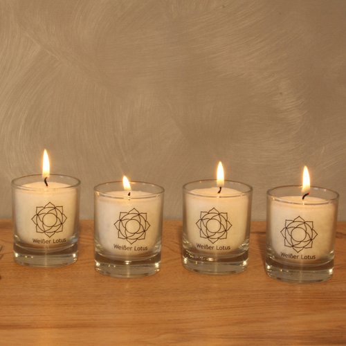 Chakra kaars, Witte lotus, 30110, ca. 6 cm, set van 4, WIT