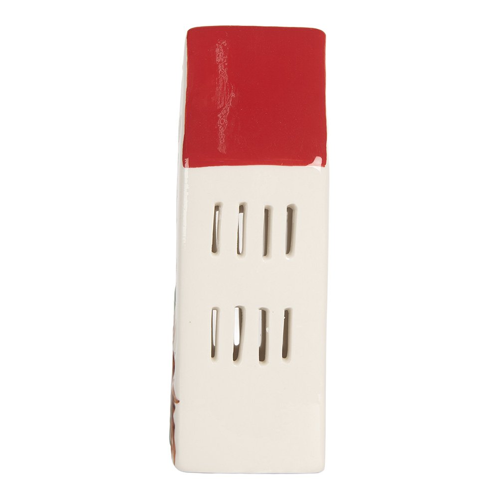 Decoration House with LED 7x6x19 cm White Ceramic