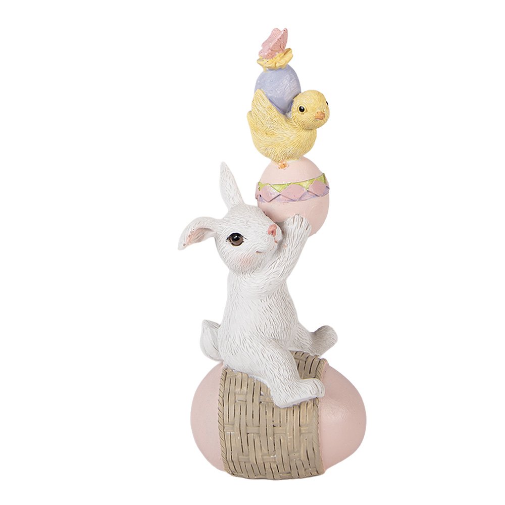 Decorative Figurine Rabbit 9x9x14 cm White Plastic