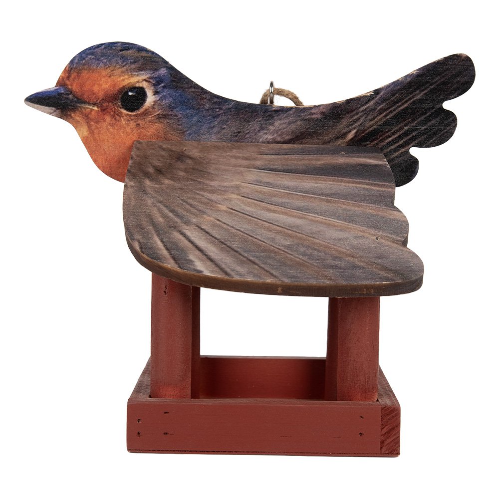 Vogelvoederhuisje 17x25x21 cm rood hout