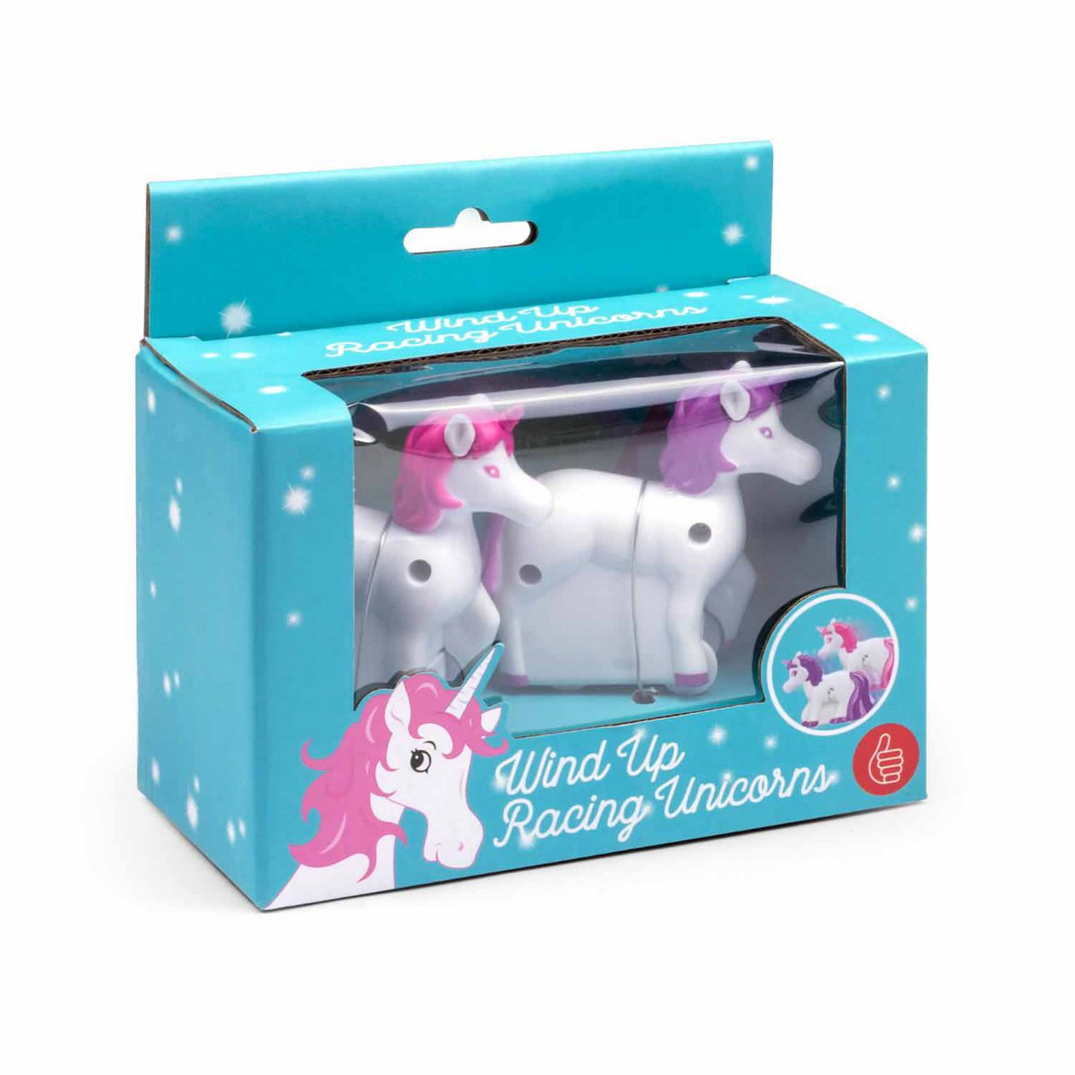Opwindfiguur eenhoorn roze paars 2 stuks