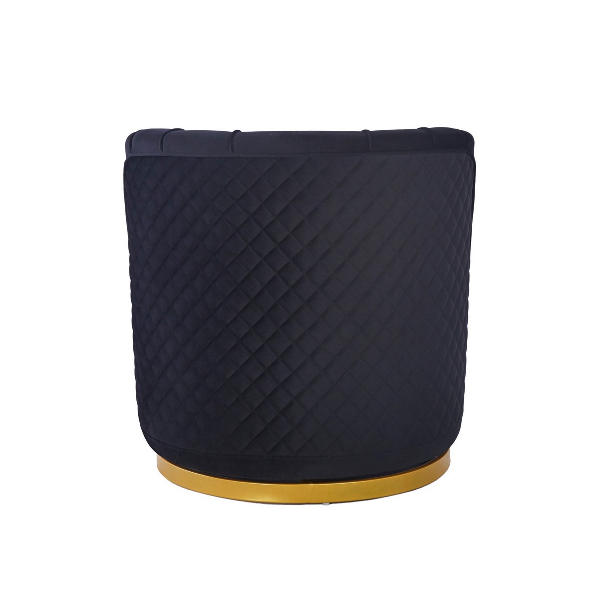 Black velvet swivel armchair
