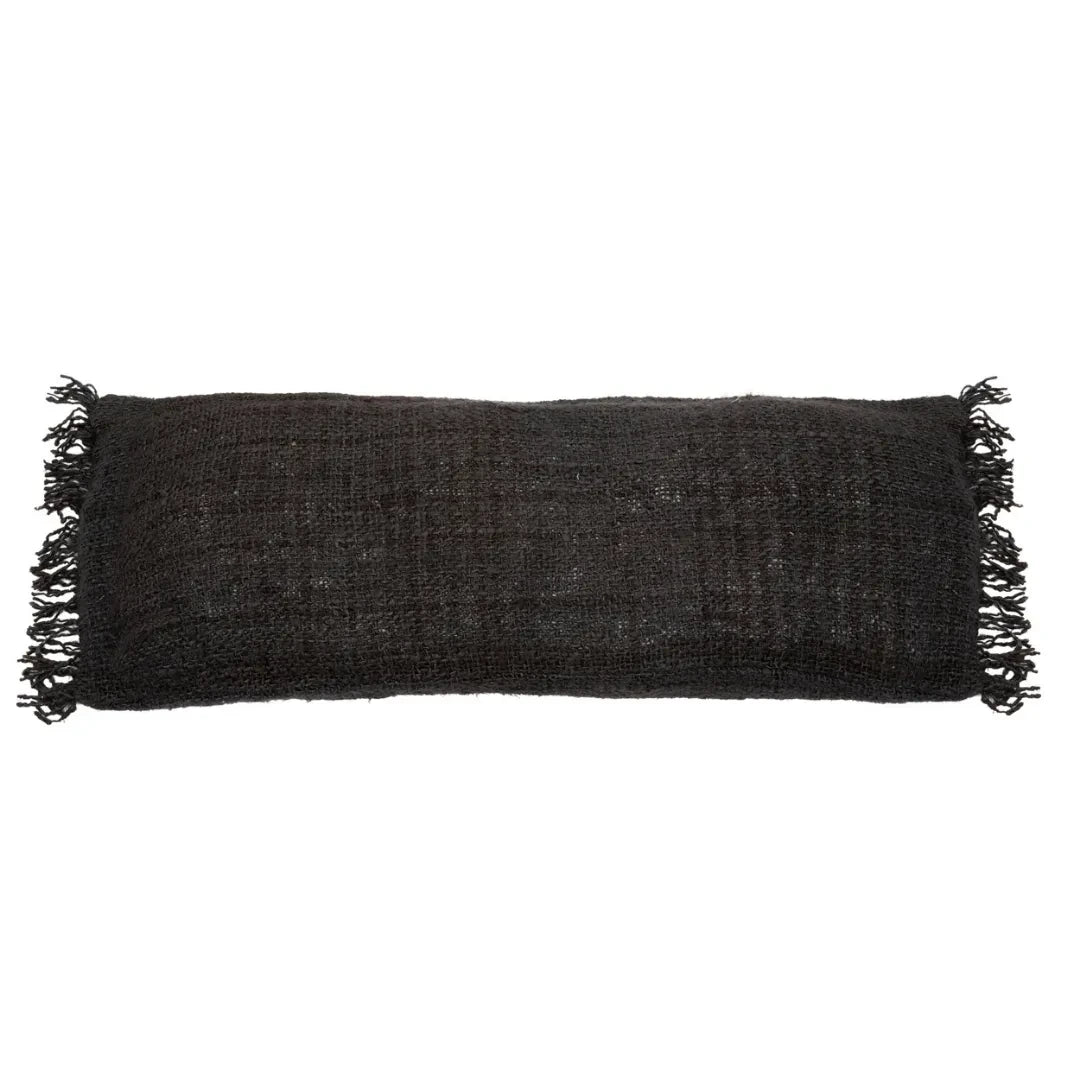 Kussenhoes zwart marine 35x100 cm katoen
