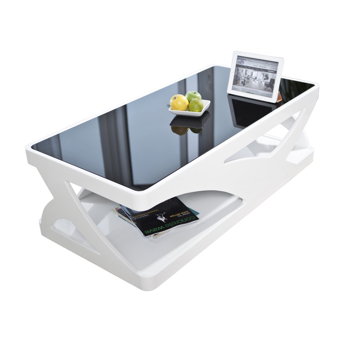 Coffee table 120x60x38 cm white/black