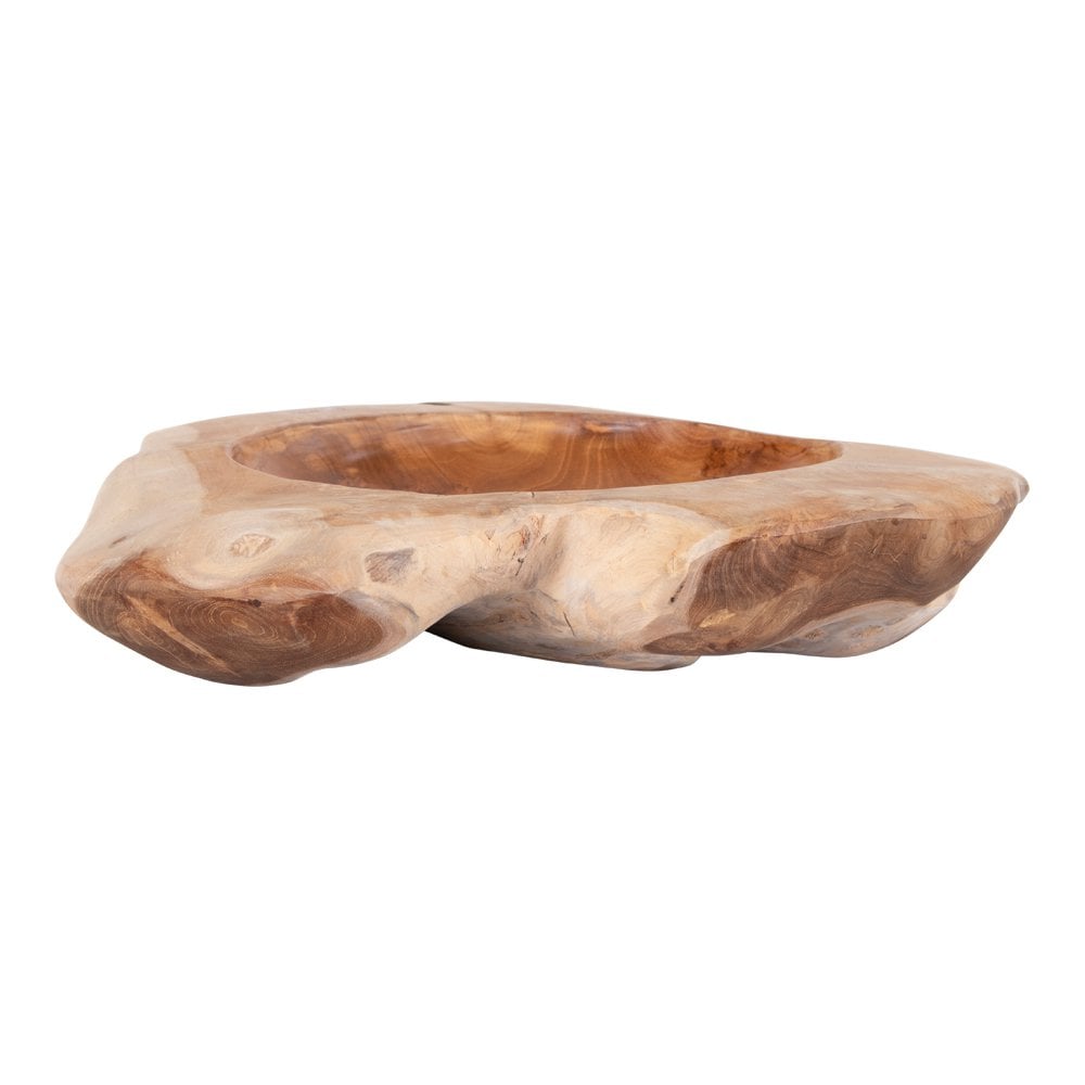 Teakhouten kom Ø40x12 cm natuurlijk