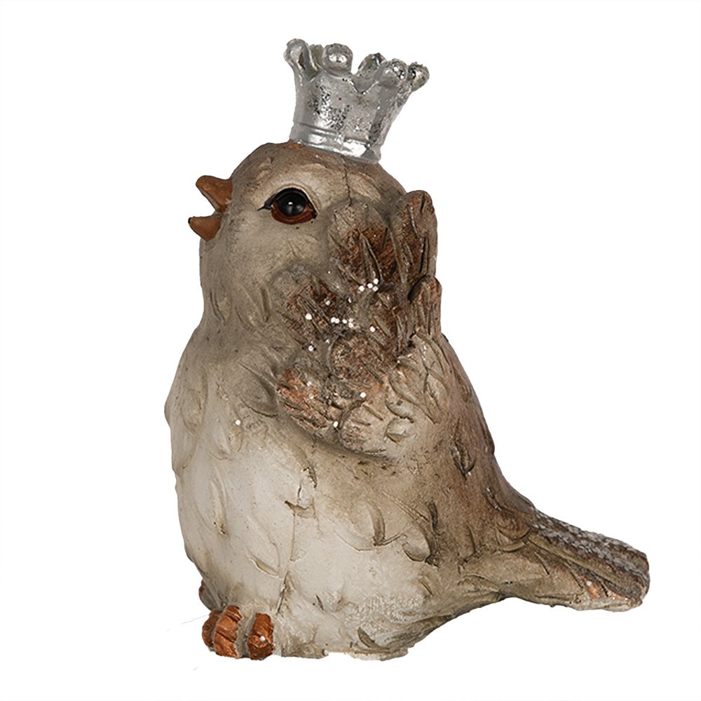 Decoratie Beeld Vogel 8 cm Beige Polyresin