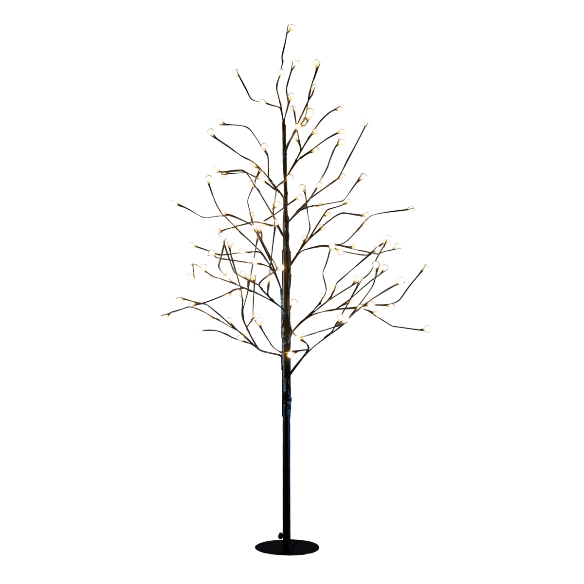 Boom Met Klassiek Witte LED Verlichting Zwart Metaal