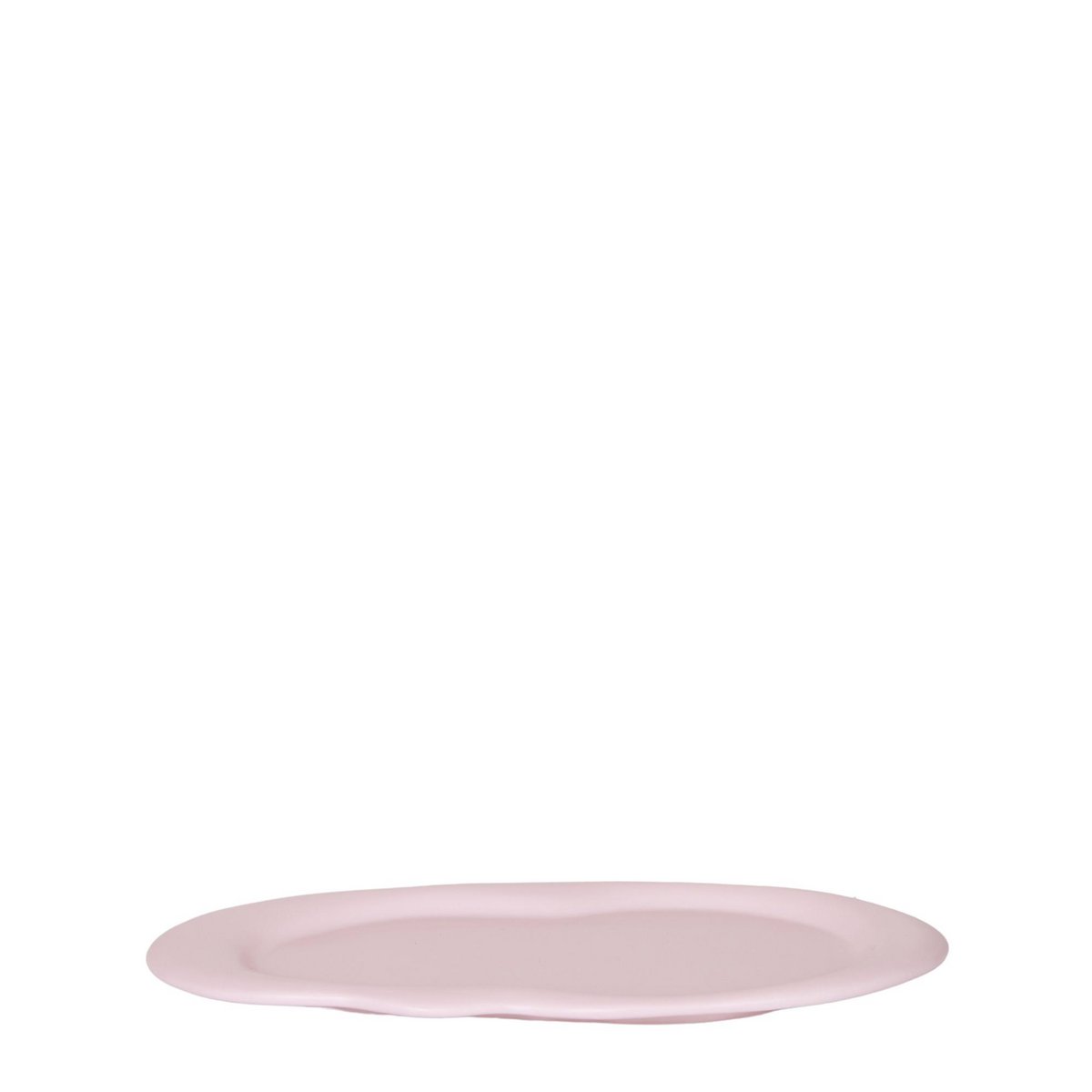 Ovaal dienblad 30x13 cm keramiek metaal roze