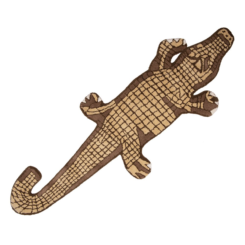 Crocodile Rug 152x54 cm Brown Wool Carpet