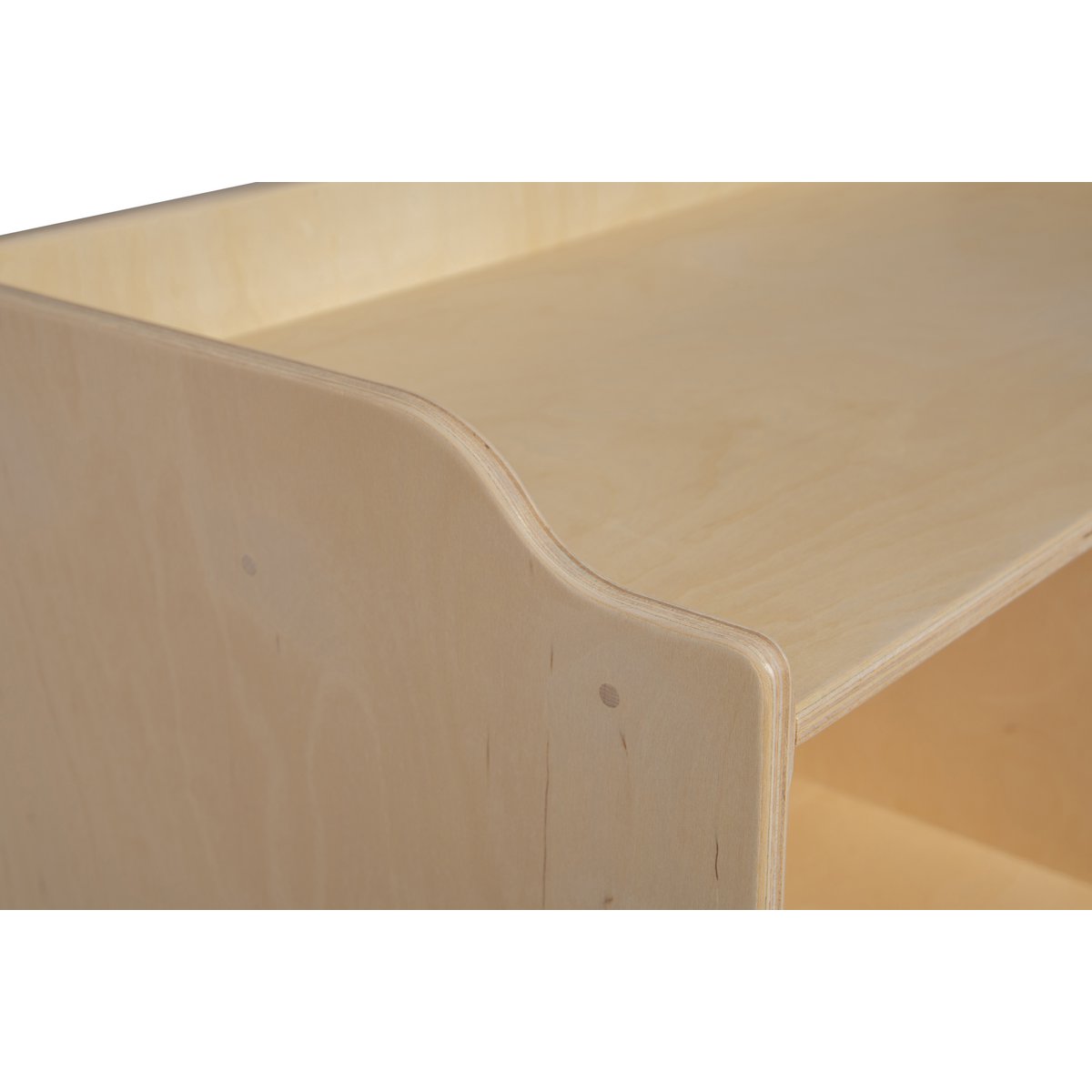 Poppencommode hout naturel wit