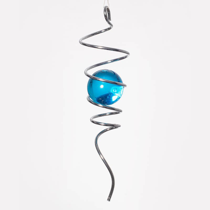 Spin Art, Windspinner, Spiral Tail, Blue, STSB0801, Stainless Steel, approx 27 cm