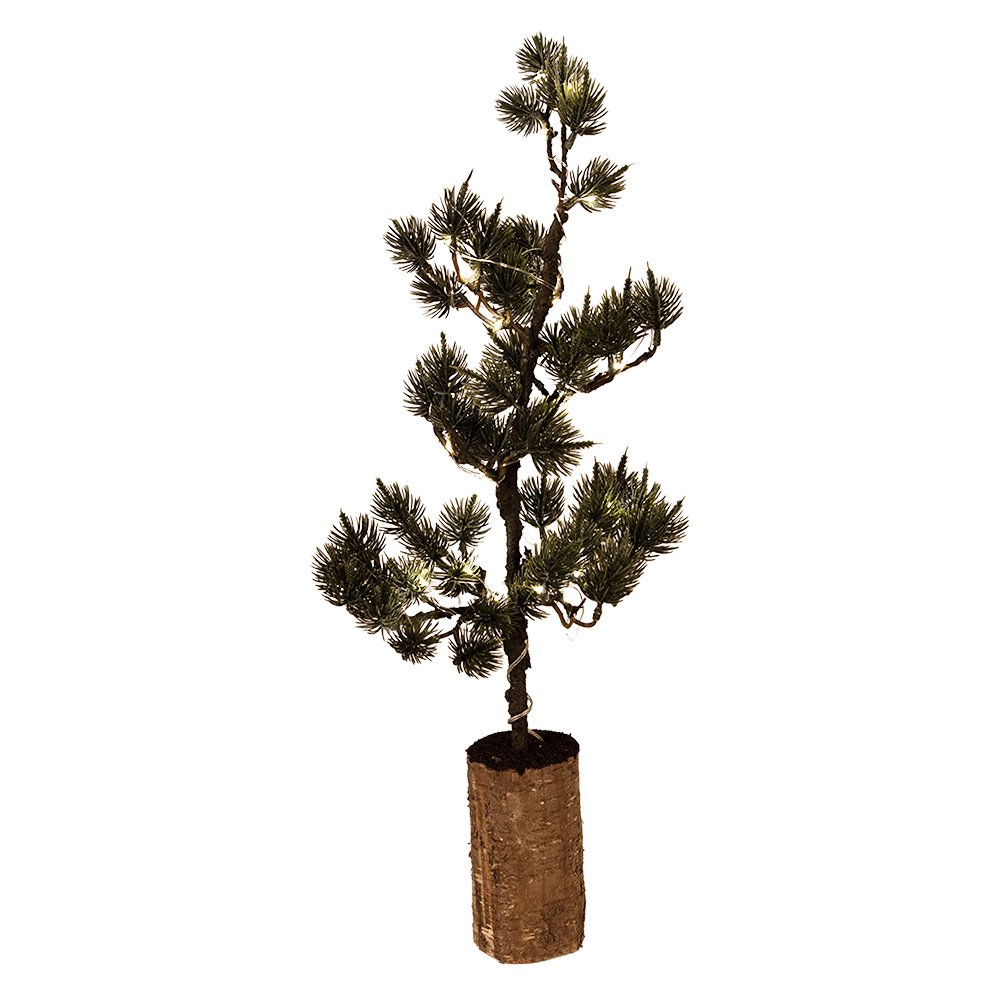 Mini Kunstkerstboom 23x23x60 cm / 3xAAA Groen Hout