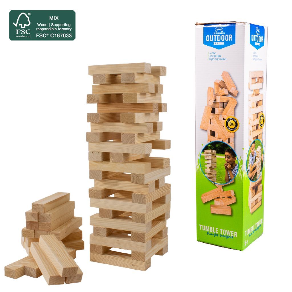 Outdoor Play Houten Tumble Tower + Draagtas