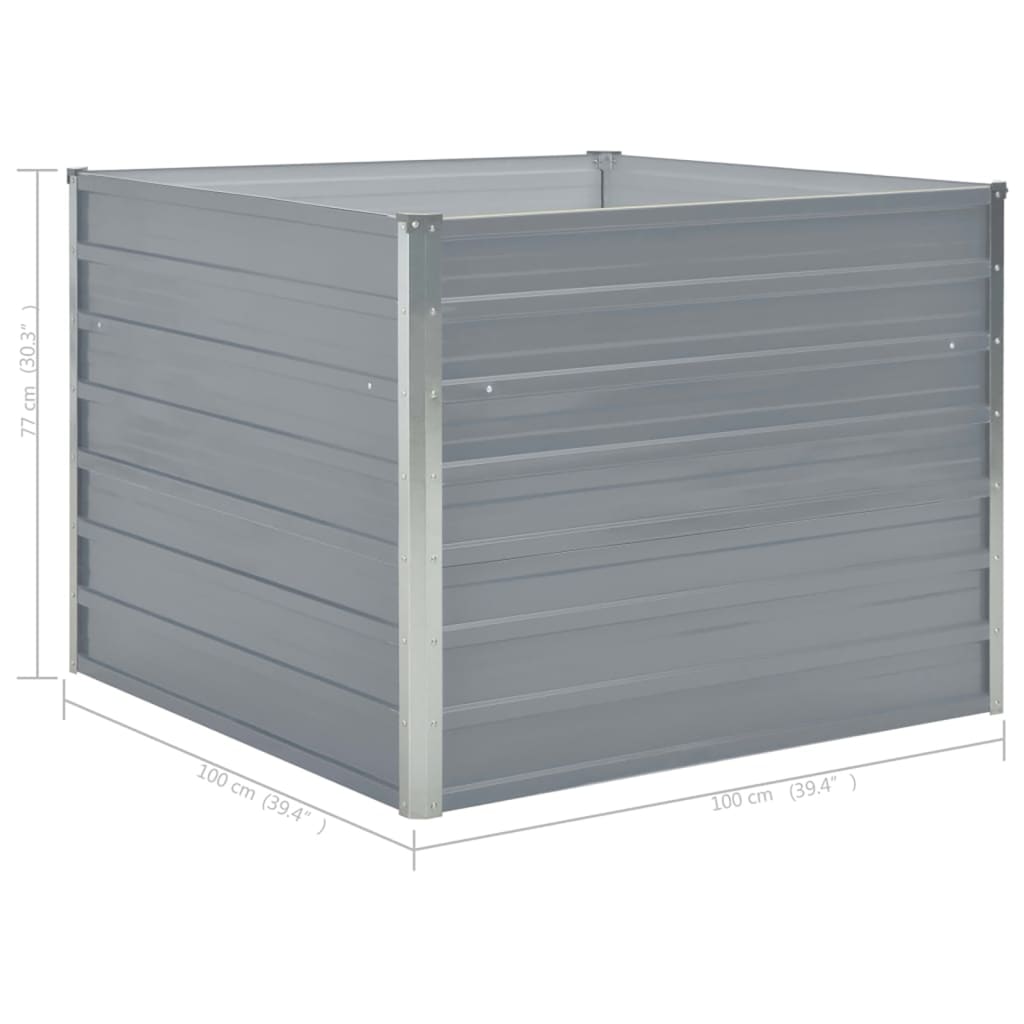 Plantenbak Verhoogd 00X00X77 Cm Gegalvaniseerd Staal Grijs