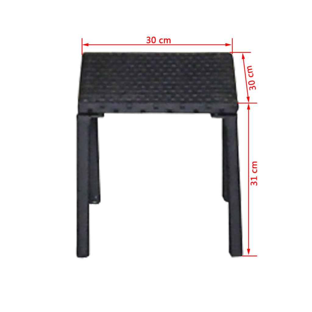 Ligbedden Met Tafel Poly Rattan Zwart
