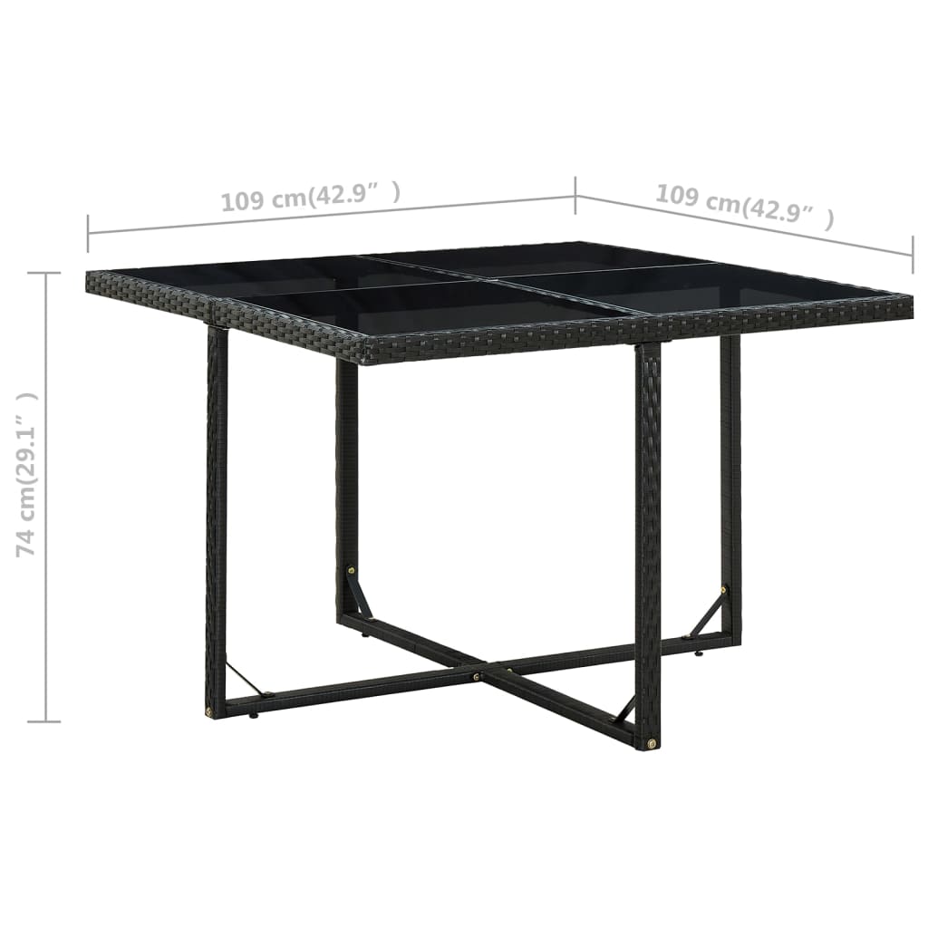 -Delige Tuinset Met Kussens Poly Rattan Zwart en wit