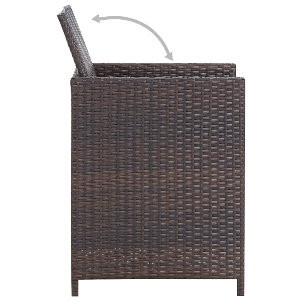 11-Delige Tuinset Met Kussens Poly Rattan Bruin Bruin