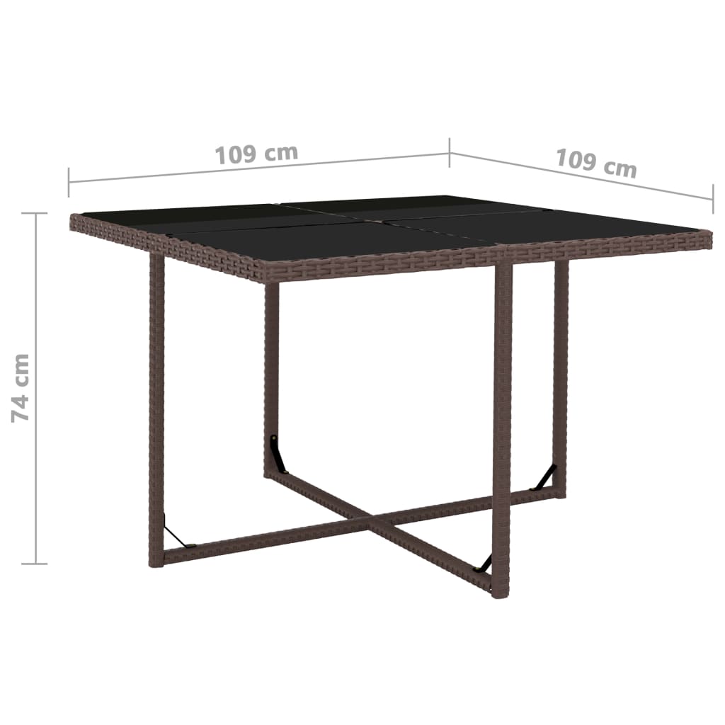9-delige Tuinset met kussens poly rattan bruin