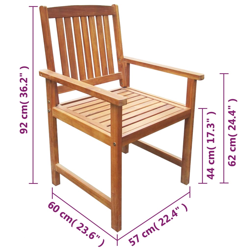 Tuinstoelen Massief Acaciahout 2 Bruin