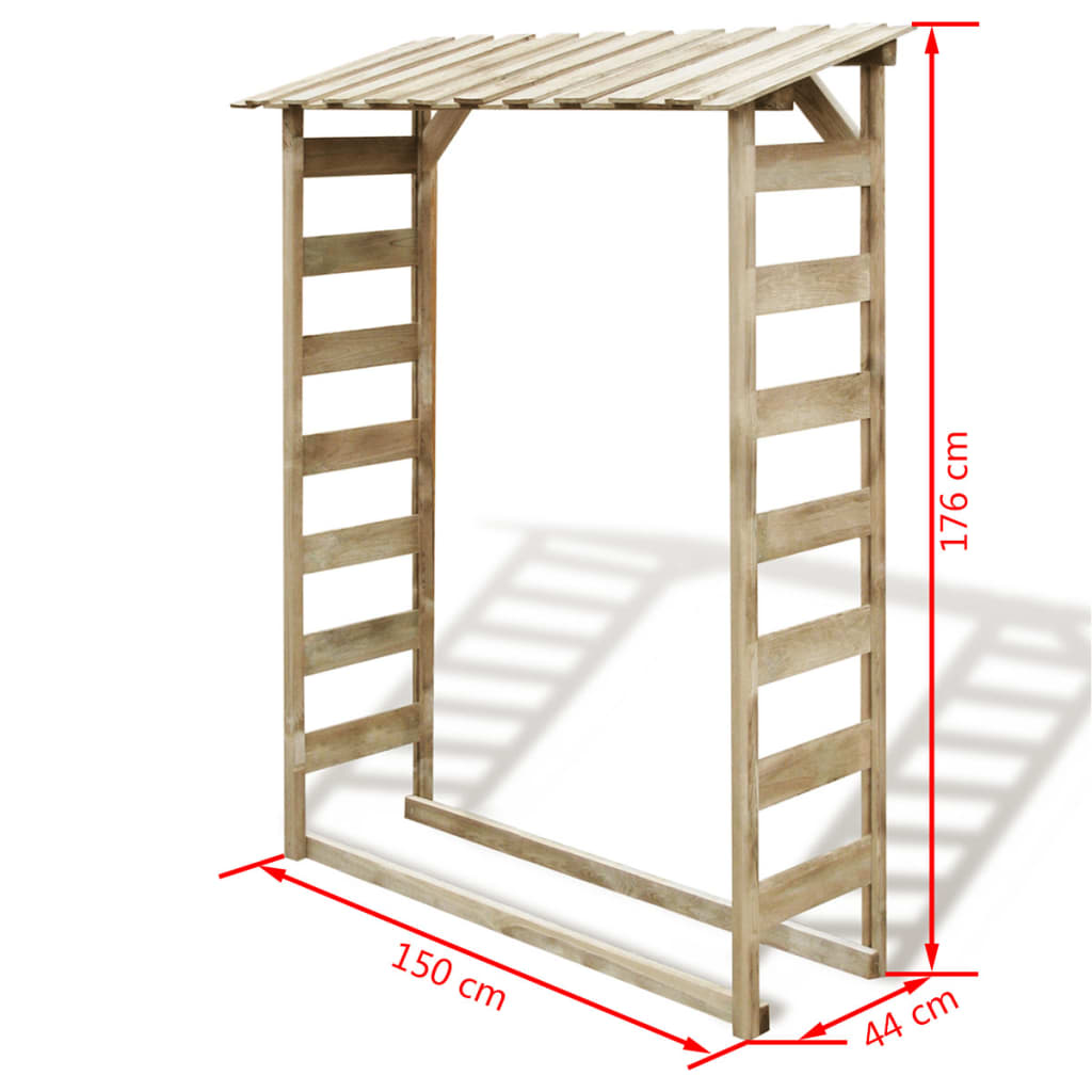 Haardhoutopslag Geïmpregneerd Grenenhout 150 x 44 x 176 cm