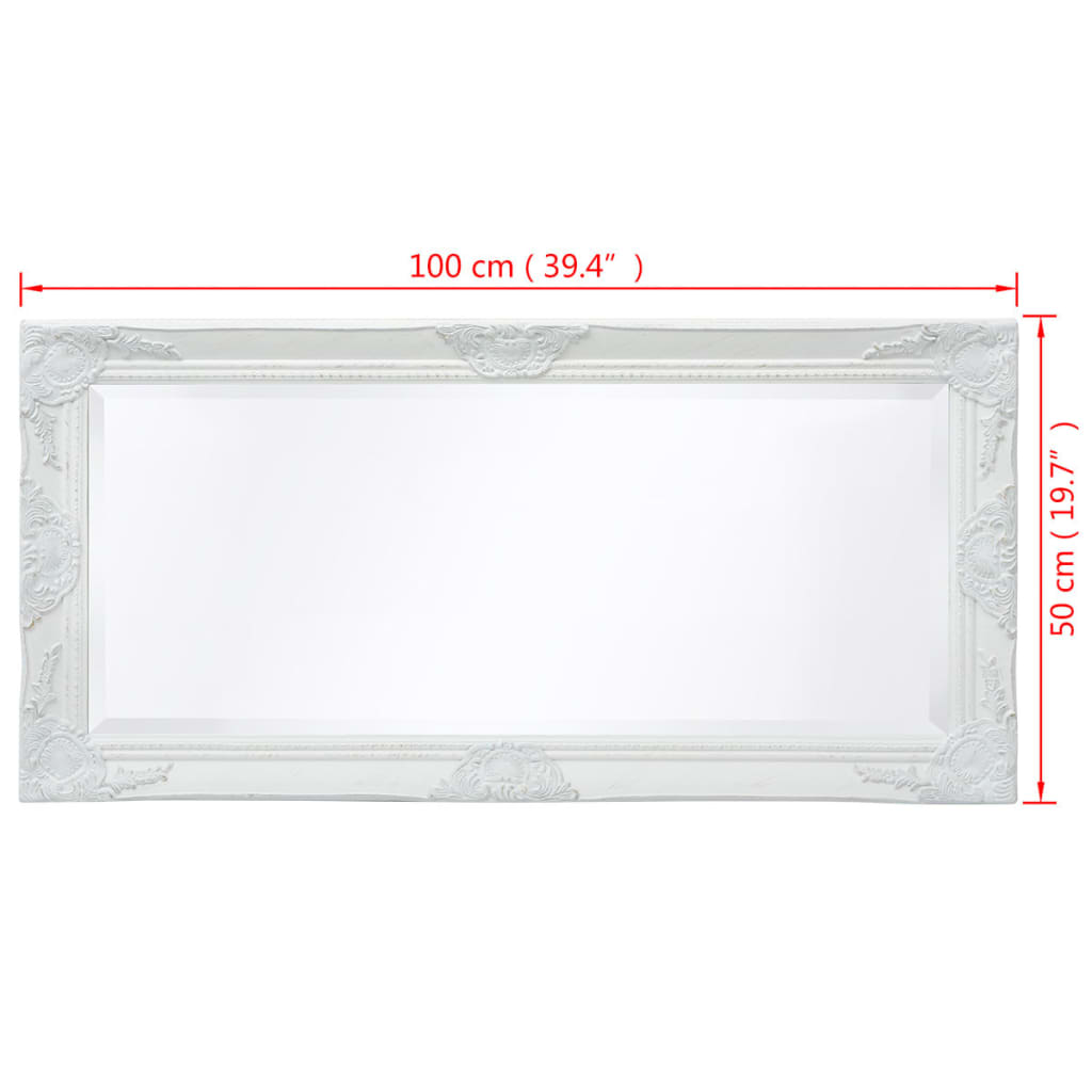 Wandspiegel Barok 00 X 50 Cm Wit