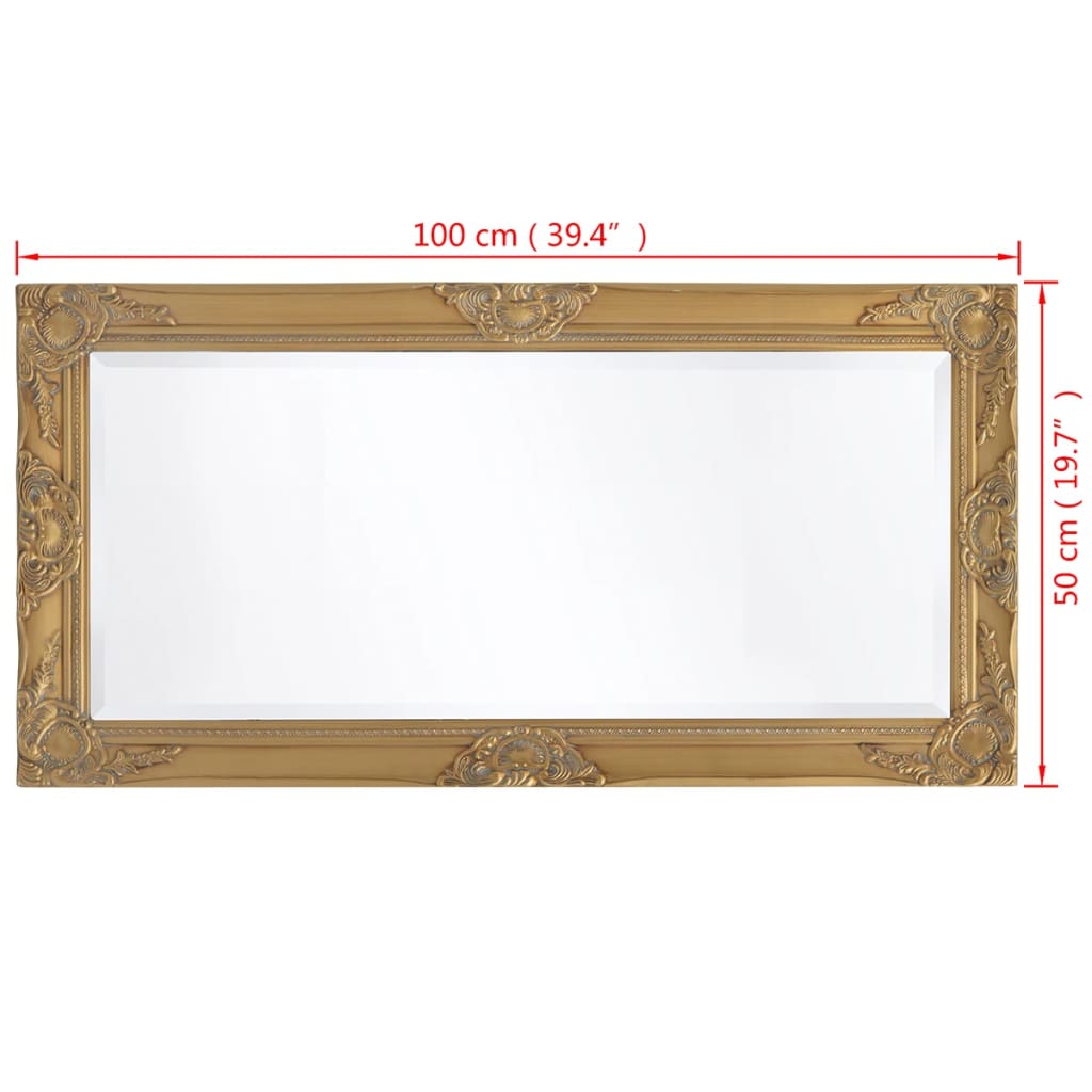 Wandspiegel Barok 00 X 50 Cm Goud