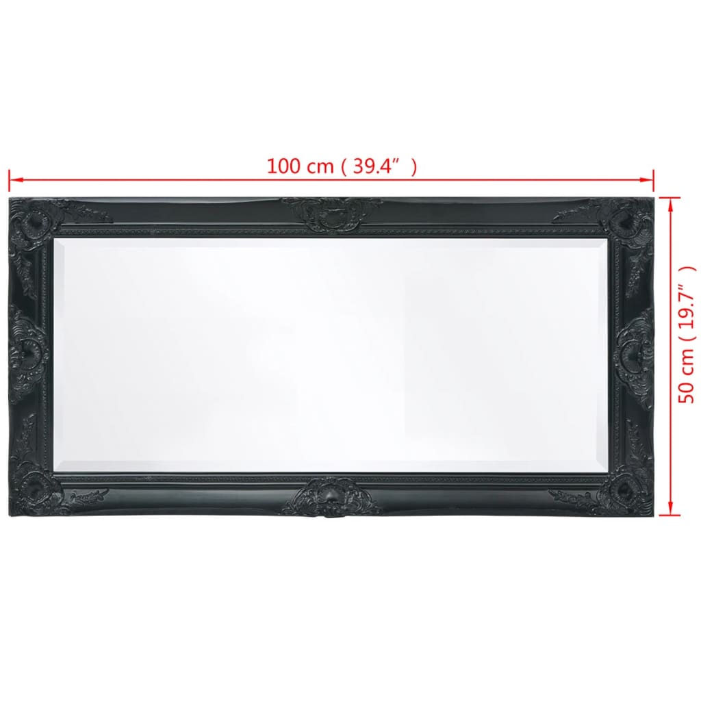 Wandspiegel Barok 00 X 50 Cm Zwart