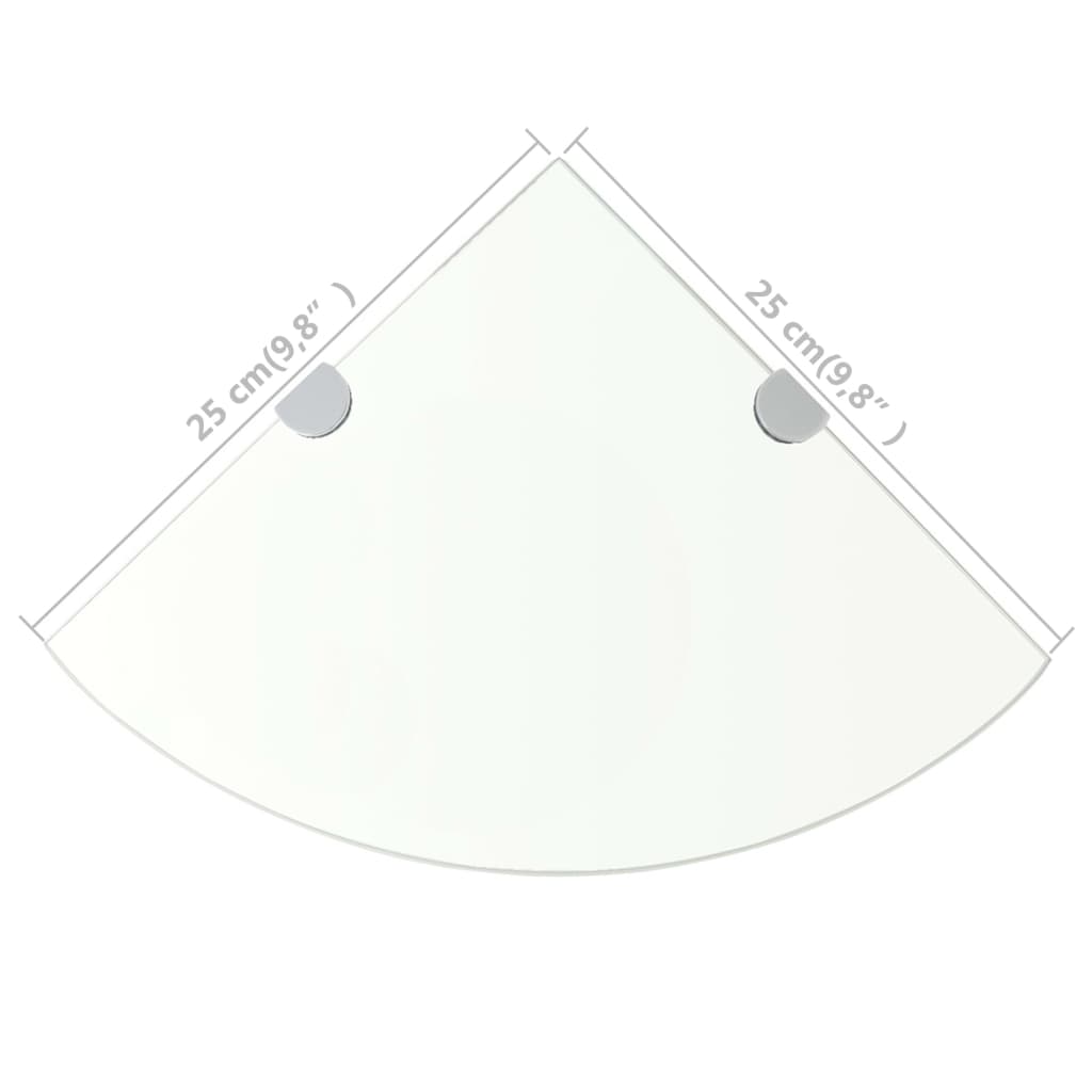 Hoekschap Met Chromen Dragers Transparant Glas 1 25 x 25 cm Doorzichtig
