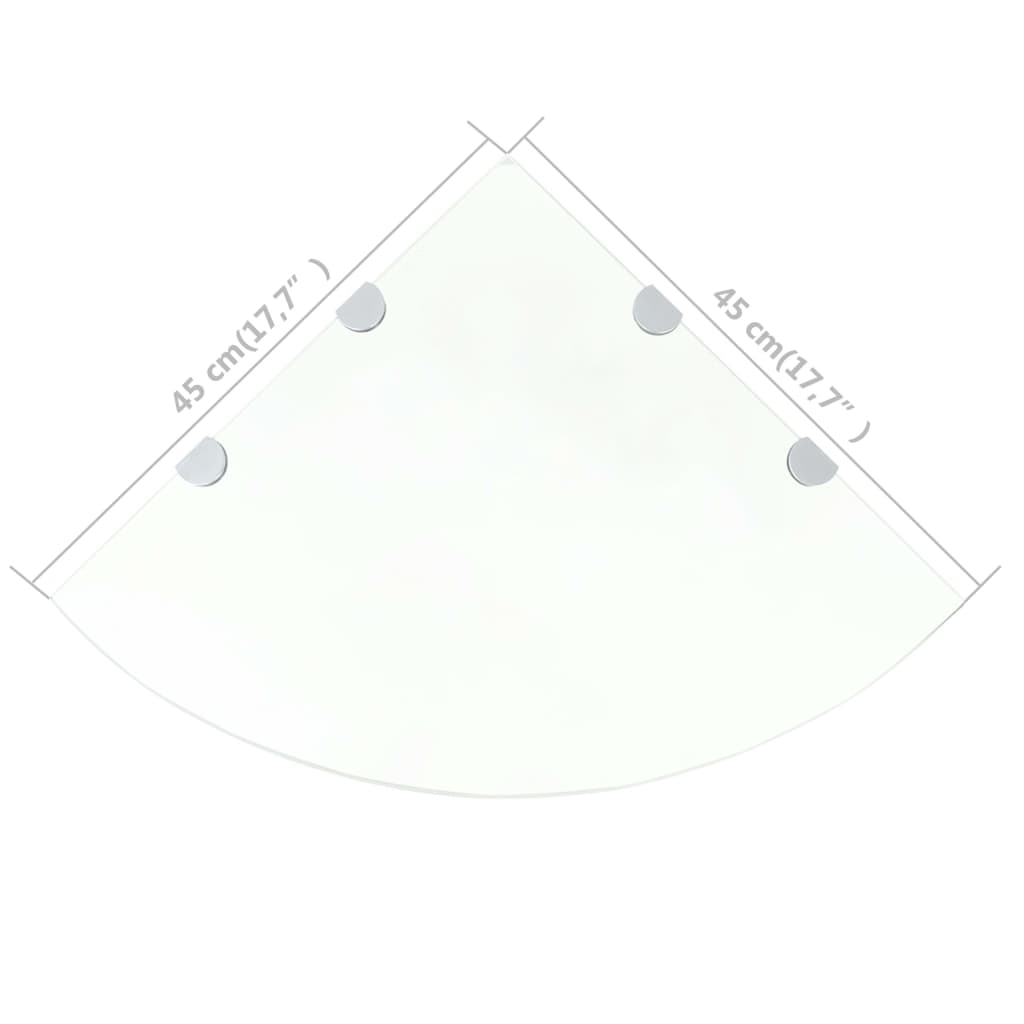 Hoekschap Met Chromen Dragers Transparant Glas 1 45 x 45 cm Doorzichtig