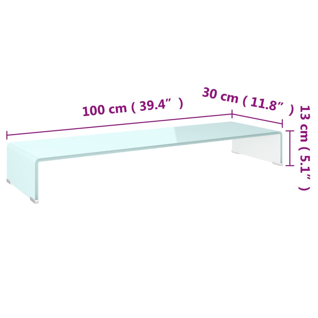 Tv-Meubel/Monitorverhoger Glas 100 x 30 x 13 cm Groen