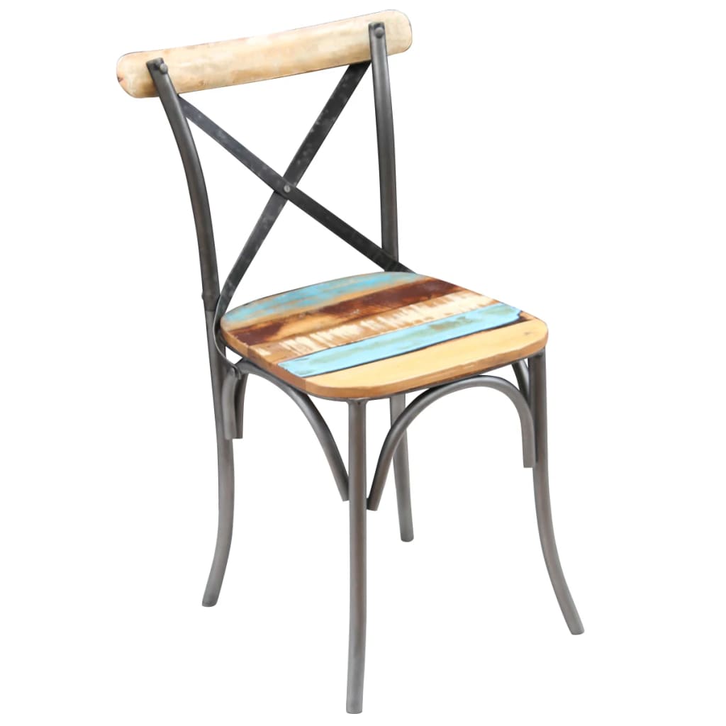Eetkamerstoelen 4 massief gerecycled hout
