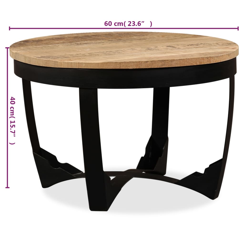 Bijzettafel 60X40 Cm Massief Ruw Mangohout