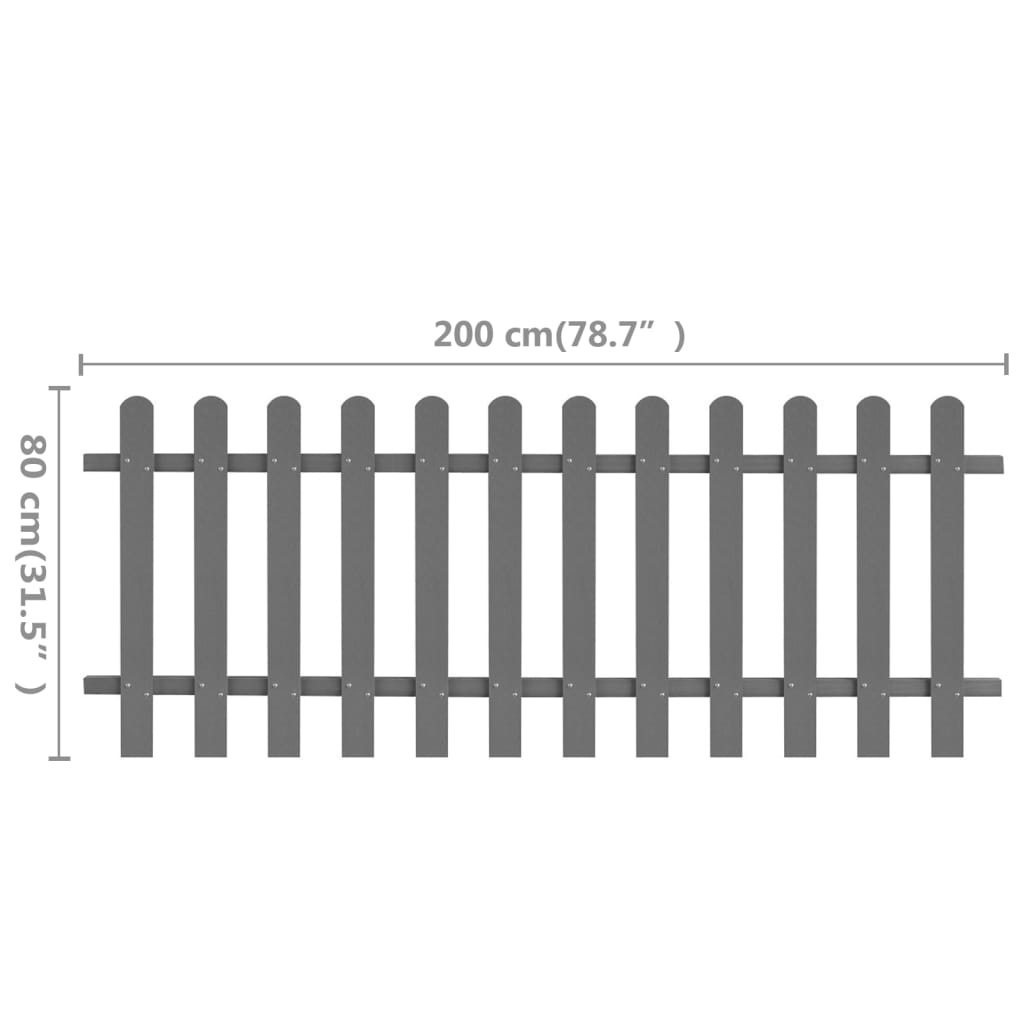 Hek 200x80 cm HKC 80 cm Grijs