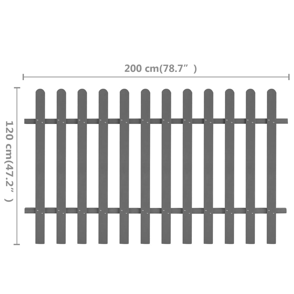 Hek 200x120 cm HKC 120 cm Grijs