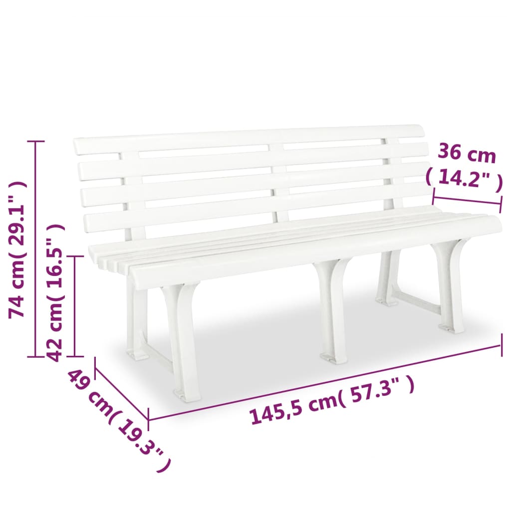 Tuinbank 45,5 Cm Kunststof Wit