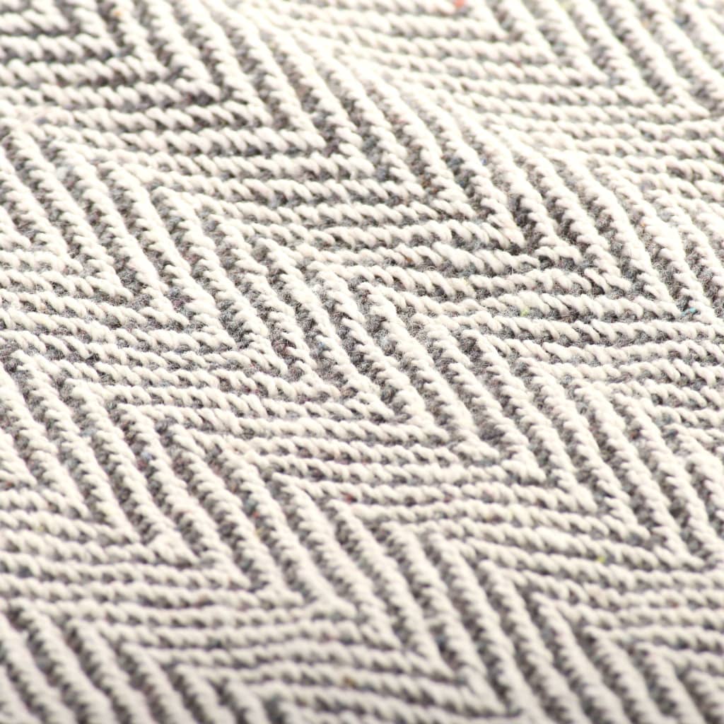 Plaid Visgraat Katoen 160 x 210 cm Grijs