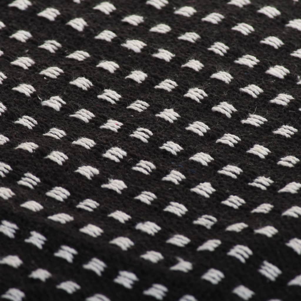 Plaid Vierkanten Katoen 160 x 210 cm Zwart